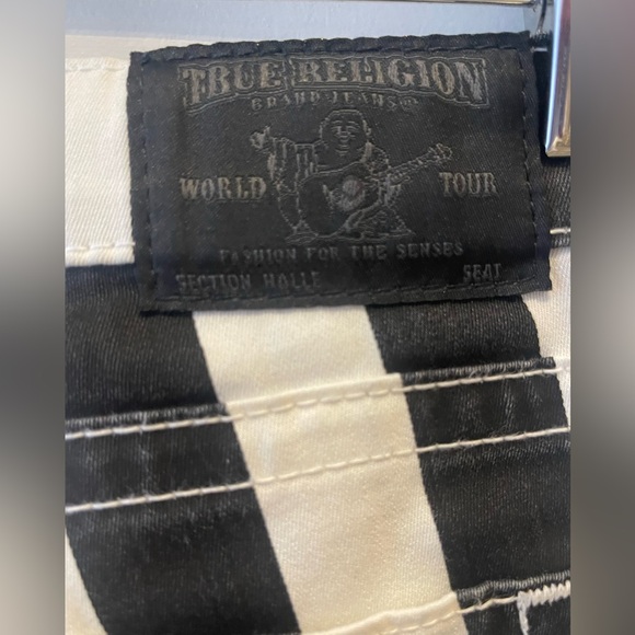 True Religion Halle Black and White Striped Skinny Jeans - Picture 3 of 6